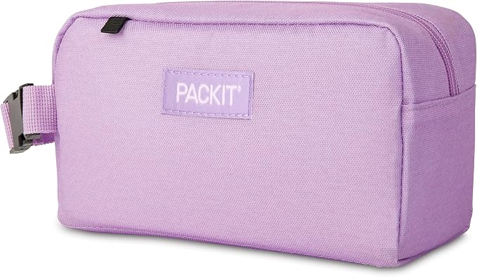 PackIt Freezable Small Insulated Snack Box, Lavender, with EcoFreeze Technology (Built-in Ice Pack), Mini Cooler or Small Lunch Bag, For Fresh Snacks On the Go, for Work, Gym, or Travel