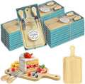 AZEAM 24 Sets Baby Bridal Shower Prizes for Game Winners, Bamboo Mini Cheese Board Set with Knife Fork and Present Box, Small Charcuterie Board Bulk for Party Wedding Guests Present