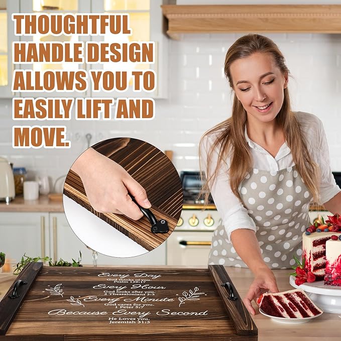 Patelai Noodle Board Stove Wooden Cover Stove Top Cutting Board with Handles 27.5 X 21.6 Inches Sink Cover for Electric Gas Burners Kitchen Counter Space(Christian Style)