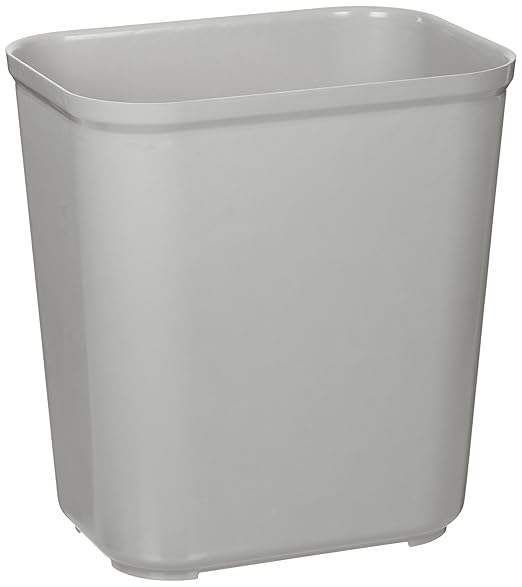 Rubbermaid Commercial Products Fire Resistant Wastebasket 7GAL/28 QT, Gray, for Hospitals/Schools/Hotels/Offices