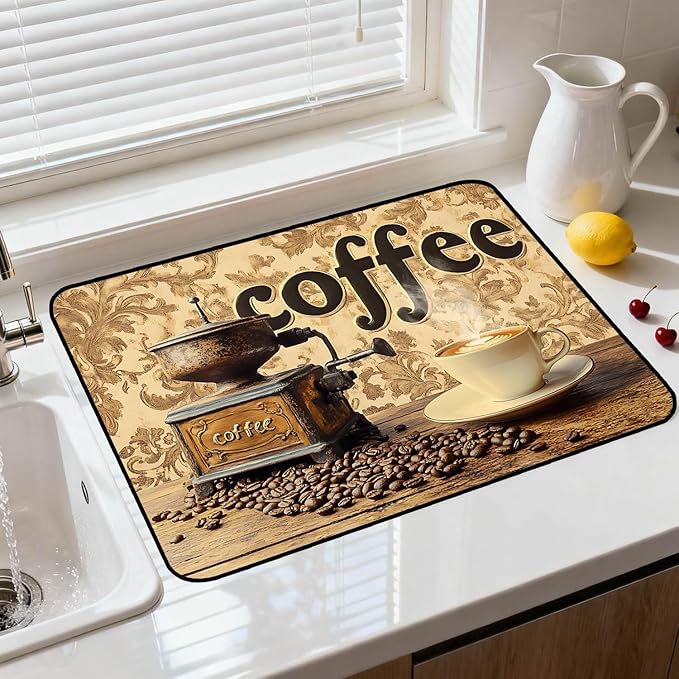 Stove Top Cover for Electric Stove, Vintage Farmhouse Style Glass Cooktop Protector, Multi-functional Kitchen Counter & Washer Top Cover