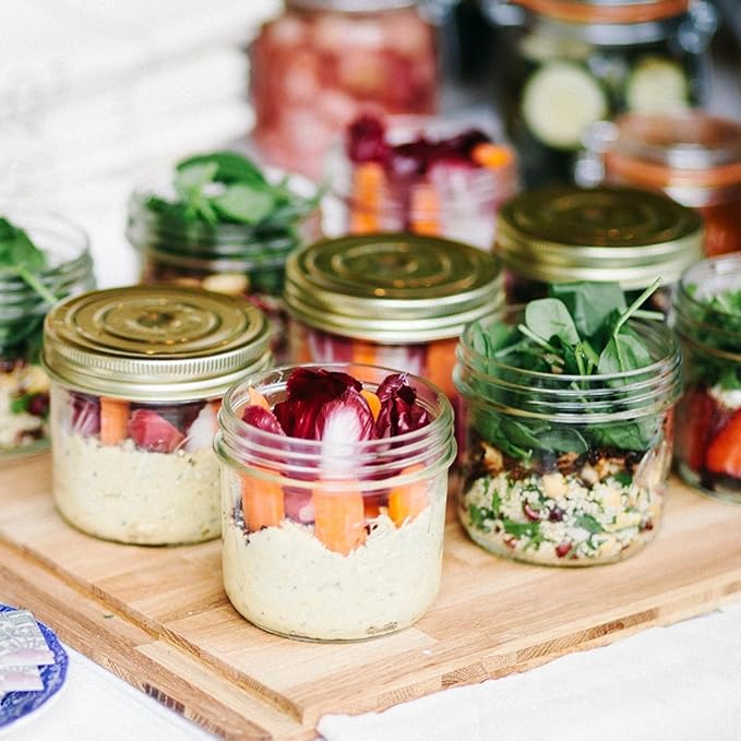 Le Parfait Familia Wiss 16oz (500ml) Wide Mouth Glass Canning Jars – 4PK Made in France, Airtight 2-Piece Lid, Reusable Zero Waste & Eco-Friendly for Kitchen Storage, Meal Prep, Fermentation & Baking