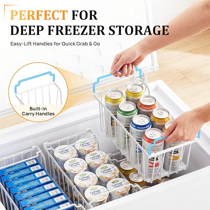 SUNALLY Stackable Storage Bins 6 Pcs Wire Baskets for Pantry Organizers and Storage, Vegetable Fruit Storage Basket for Countertop Organizer,Kitchen Storage Baskets for Onion Potato Snack,White
