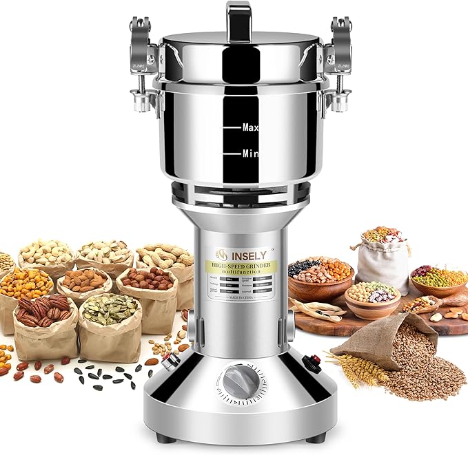 Grain Mill 550g，flour mill ，Grain mill grinder Stainless Steel Flour Wheat Seeds Corn Spices Nut Pill Herbs & Seasonings Dry Grinder Electric Machine grinder for kitchen