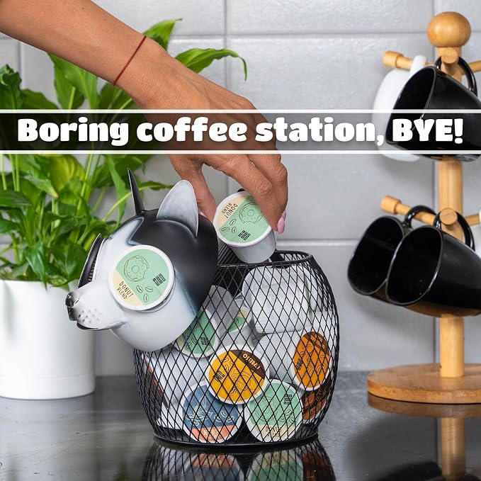 Made Easy Kit Coffee Pod Organizer - Home Coffee Bar Functional Décor - Café Station Countertop Storage Accessories (Husky)