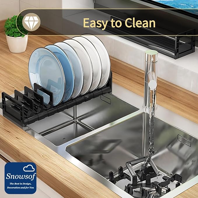 Dish Drying Rack, Stainless Steel Adjustable Bowl Plate Drainer, Pot Lid Holder, Plate Organizer for Cabinet for Cutting Boards, Cooling Racks, Pots & Pans (Bowl Drying Rack,17.7 inch)