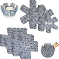 Funnymoom 24 Pack 3 Sizes & 2 Different Shape Pot and Pan Protectors Cookware Protector Pot Dividers, Stacking Separators Pads for Bakeware/pots/pan/Dish, Shape of Cross and Pozidriv(Gray Print)
