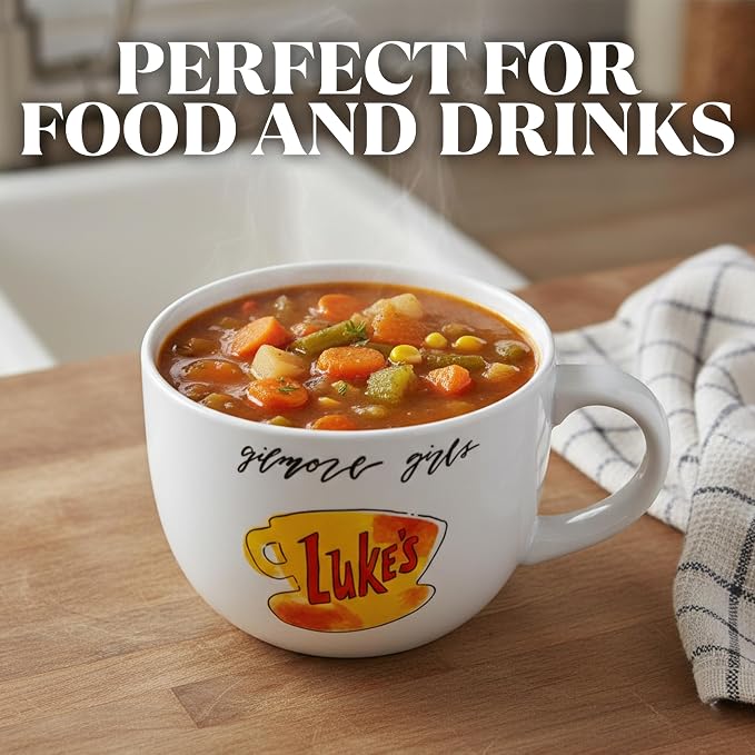 Silver Buffalo Gilmore Girls Luke's Diner Logo Ceramic Soup Mug, 24 Ounces