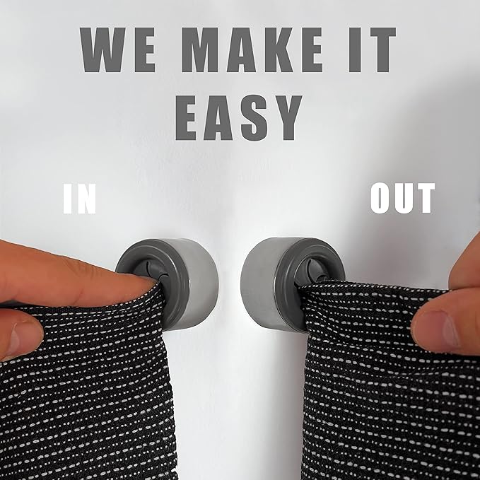 Set of 4 Premium Towel Holders for Bathroom, Kitchen and Household - Stainless Steel Tea Towel Holder - Towel Hook Round - Self-Adhesive - No Drilling (Grey)