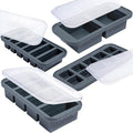 Souper Cubes Silicone Freezer Molds Gift Set, Charcoal | 2 Tbsp, 1/2 Cup, 1 Cup and 2 Cup Silicone Molds for Food Set, Perfect for Freezing Soup, Grains, Proteins, Herbs and More