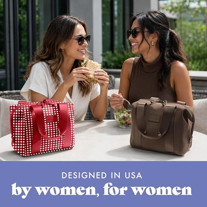 Fit & Fresh Remi Lunch Bag for Women Work – Neoprene Lunch Tote with Containers & Ice Pack, Reusable Meal Prep Lunch Box, Large Capacity, Machine Washable
