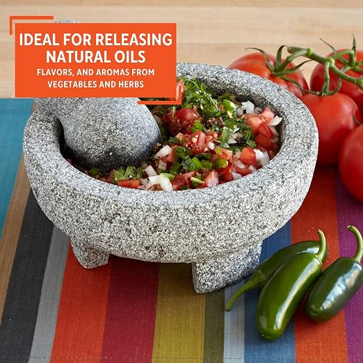 IMUSA USA Granite Molcajete Spice Grinder, Gray, 6 Inches (Pack of 4)