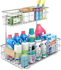 ROOMTEC Pull Out Cabinet Organizer, Under Sink Slide Out Storage Shelf with 2 Tier Sliding Wire Drawer, Sliding Storage for Inside Kitchen Cabinet- 11½ in. W x 21½ in. D (Left)