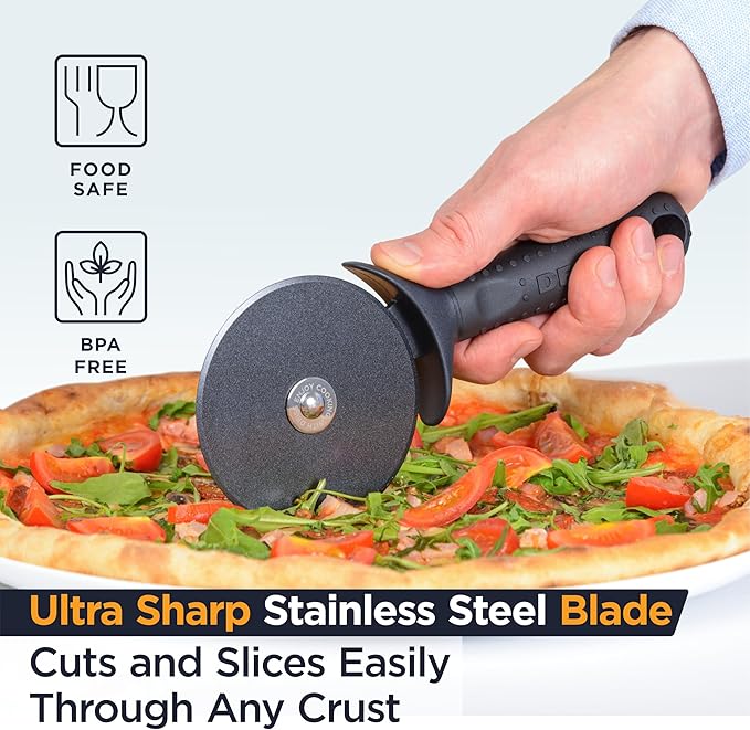 Deiss LUX Stainless Steel Measuring Cups and Spoons Set and Deiss Lux Heavy Duty Pizza Cutter