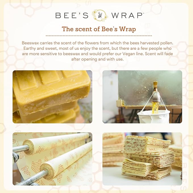 Bee's Wrap Beeswax Wraps for Bread - Beeswax Bread Wrap for Sourdough & Bread Storage - Plastic Free Made in USA Reusable Natural Food Wrap - Botanical