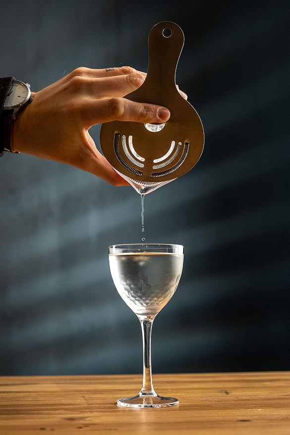 Amehla "Hive Glass Honeycomb Nick & Nora Cocktail Glasses, 5oz Coupe Martini, Manhattan, Bee's Knees Craft Cocktails Glass (Pack of 2)