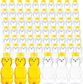Thenshop 60 Pcs Plastic Bear Honey Bottle Jars Bulk 12 oz Honey Squeeze Bottle Empty with Flip Top Lid Containers Honey Bear Bear Juice Bottle Drinking Cup Yellow Flap Caps for Storing Dispensing