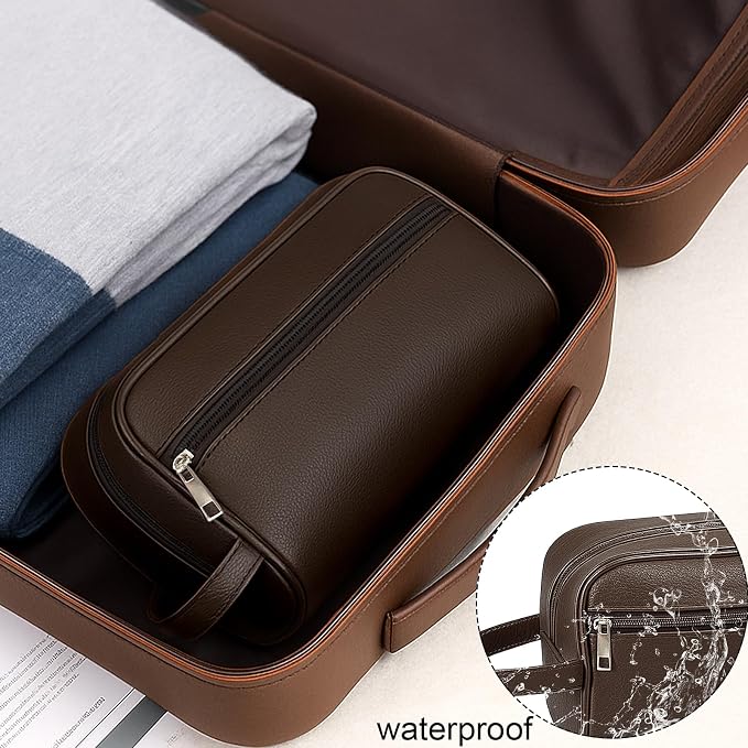 Set 6 Groomsmen Proposal Gifts - Groomsmen Gift Box with Leather Bag，Tuxedo Flask, Funnel，Shot Glasse，Poker Card Bottle Openers, Sunglasses, Pen，Bracelet, Card & Gift Bags for Wedding Party （Brown）
