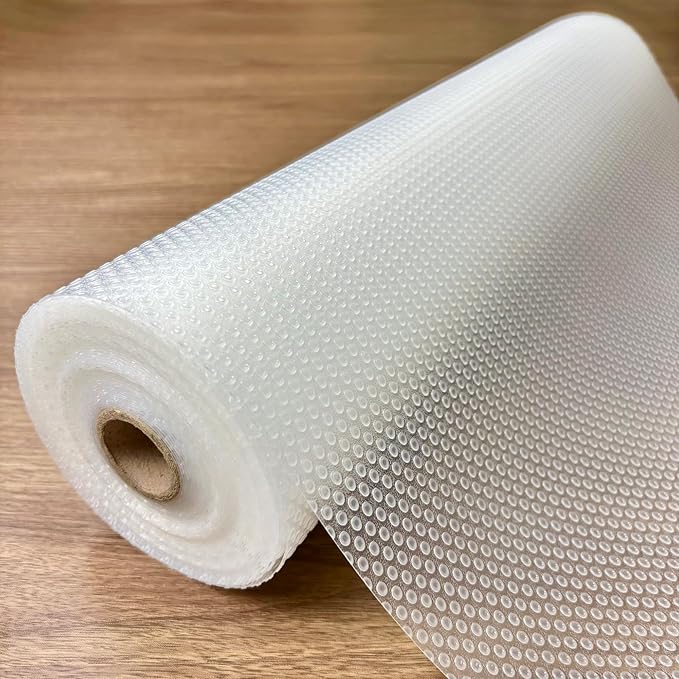 EVALAND Shelf Liners for Kitchen Cabinets Non-Adhesive 21.6" x 20 FT Clear Drawer Liner Non Slip, Washable Cabinet Liner, Waterproof Shelf Liners for Cabinets, Refrigerator Bathroom Pantry - Thickened