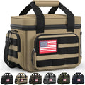 HOTOR Lunch Box for Men & Women - Insulated Lunch Bag with Multiple Pockets, Tactical Cooler Bag for Work, Hiking, Camping, Fishing, Travel, Brown, 11.0" x 8.3" x 7.1"
