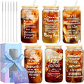6 Set Employee Appreciation Gifts Bulk, OLSUNOR Personalized Inspirational Thank You Gifts for Graduation Season Coworker 16 oz Can Shaped Beer Glass Cups, Gift Box and Card for Team Women Men Teacher