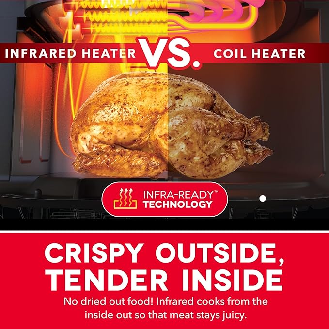 Dash 2.6QT Infrared Digital Small Air Fryer - Compact Air Fryer with Safe Ceramic Nonstick, Viewing Window, 2 Custom Presets & Auto Shake Reminder - Dishwasher Safe Parts