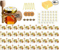 Ahhute Honey Pot, Mini Honey Jars with Dipper, Glass Honey Jars Baby Shower Favors, Party Favors & Wedding Favors, Lid, Bee Pendants, Gold Fabric Ribbons and Gold Organza Bags, 40 Pack 1.5oz