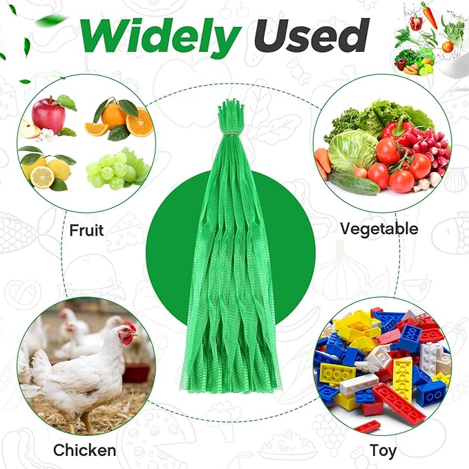 Windyun 1500 Pcs 20 Inch Mesh Bags for Vegetables Mesh Produce Bags Reusable Nylon Netting Bulk, Fits Storage Egg Vegetable Seafood Fruits Grocery (Green)