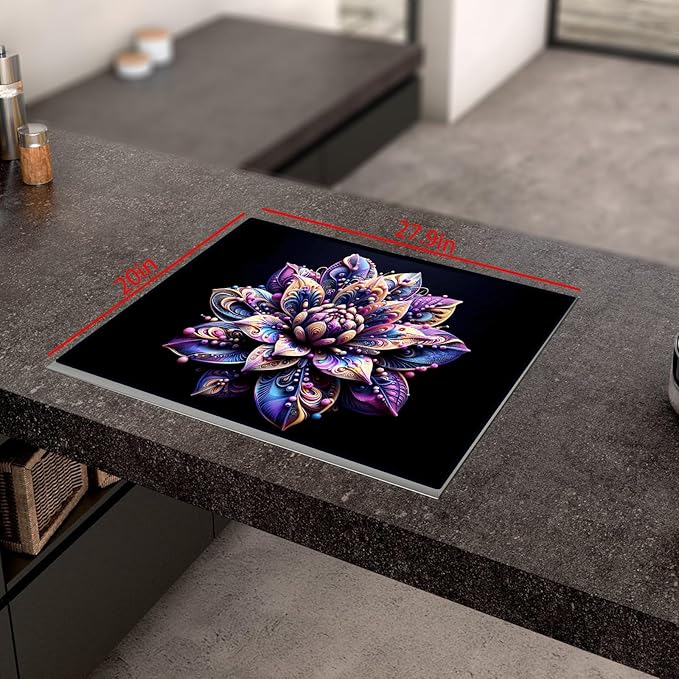 Stove Cover Stove Covers For Electric Stoves Foldable Multipurposeglass Top Protector Thick Natural Rubber Anti-Slip Coating Expands Usable Space (27.9inx20in) (Colorful flowers33)