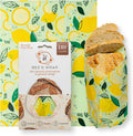 Bee's Wrap - Limited Edition - Beeswax Wraps for Bread - Beeswax Bread Wrap for Sourdough & Bread Storage - Plastic Free Made in USA Reusable Natural Food Wrap - Fresh Squeeze Print