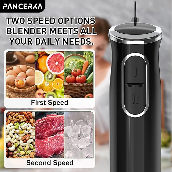 8 In 1 Electric Immersion Blender, Multi-Purpose Hand Blender With Turbo Mode, Detachable Base, 304 Stainless Steel handheld blender With Whisk, Milk Frother Attachments, For Smoothies