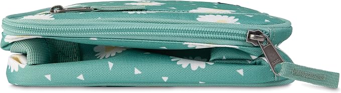 PackIt(R) Freezable Classic Lunch Box, Daisy Sage, Built with EcoFreeze(R) Technology, Collapsible, Reusable, Zip Closure With Zip Front Pocket and Buckle Handle, Designed for Fresh Lunch On the Go