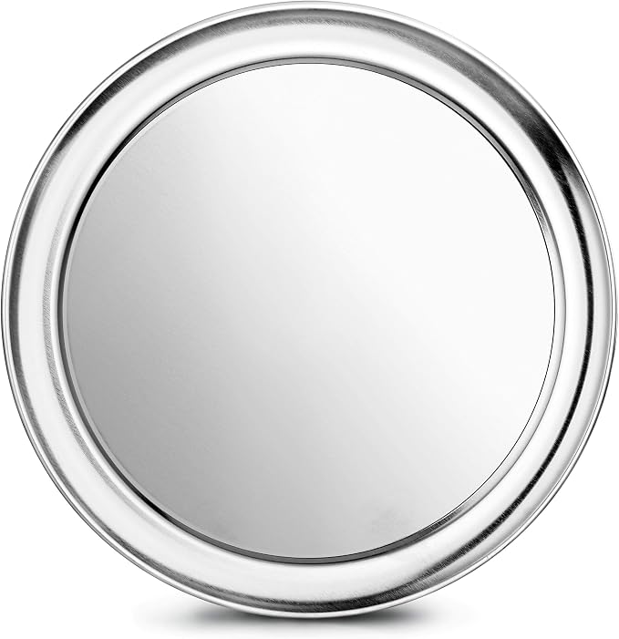New Star Foodservice Restaurant-Grade Aluminum Pizza Pan/Tray, Wide Rim, 10 Inch, Pack of 6