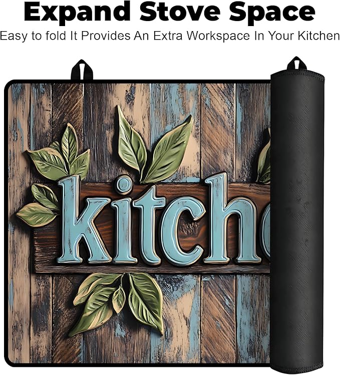 Stove Top Cover- Mat for Electric Stove Protector with Anti-Slip Rubber Coating Dish Drying Mats Scratch-Resistant (Kitchen, 28.5" x 20.5")