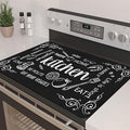 Decorative Stove Top Covers for Electric Stove 28"x20" – Heat Resistant Glass Cooktop Protector Dish Drying Mat – Non-Slip Rubber Backing Washer Top Cover Waterproof Extra Counter Space (Kitchen 3)