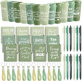 Skylety 12 Sets/48 Pcs Employee Appreciation Gift Baskets Bulk 16oz Inspirational Coffee Cup with Spiral Notebook, Pen & Keychain, Thank You Gifts for Staff, Teacher,Coworker, Team (Gradient Green)