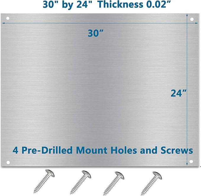 24" By 30" Stainless Steel Stove Backsplash Splatter Guard SP3604 Range Hood Backsplash Wall Shield Metal Panel, Ultra Flat Easy Clean And Install, 1 Year Sales Guarantee