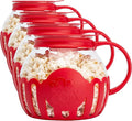 Ecolution Patented Micro-Pop Microwave Popcorn Popper with Temperature Safe Glass,3-in-1 Lid Measures Kernels and Melts Butter,Made Without BPA,Dishwasher Safe,3-Quart,Red,(Pack of 4)