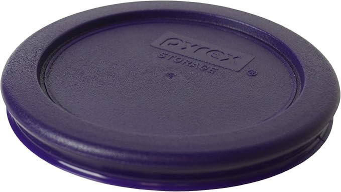 Pyrex 7202 1 Cup Glass Bowls & 7202-PC Plum Purple Lids (6-Pack) - Made in USA