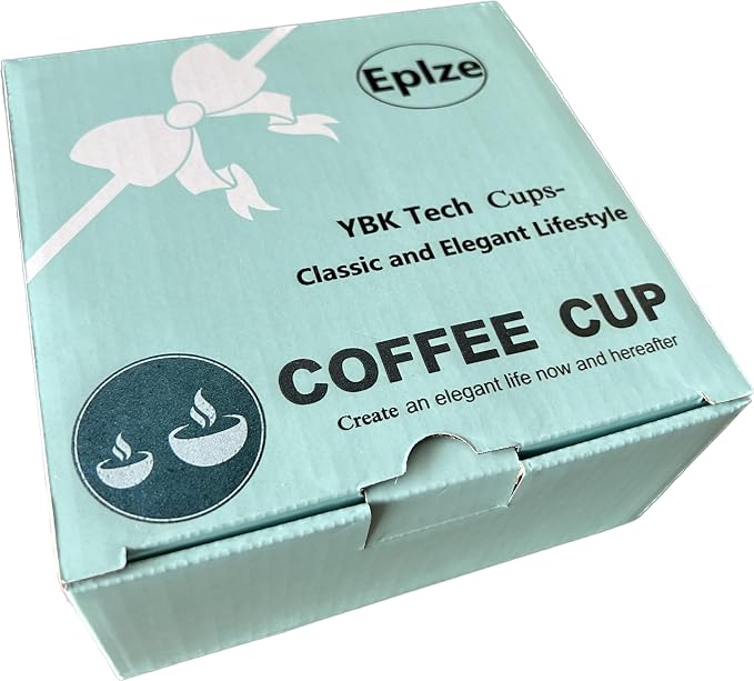 YBK Tech Euro Style Bone China Cup& Saucer Set, Ceramic Tea Coffee Cup for Home Kitchen Wedding (Royal Pattern- Deep Blue)