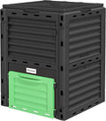 Outsunny Garden Compost Bin 80 Gallon Outdoor Large Capacity Composter Fast Create Fertile Soil Aerating Box, Easy Assembly, Green