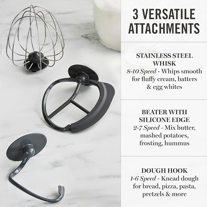 Martha Stewart 5.3Qt Stand Mixer, 12-Speed Tilt-Head Electric Kitchen Mixer with Stainless Steel Bowl, Dough Hook, Whisk & Beater, Splash Guard, Ideal for Baking Bread, Cake & Whipping, Indigo Blue