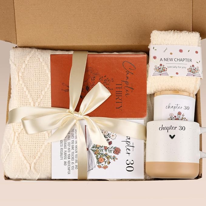 30th Birthday Gifts for Women, Unique Chapter 30 Year Old Birthday Gifts for Women Happy 30th Bday Gift Basket for Her Turning 30 Year Old Gift Box Ideas for Her Wife Daughter Sister Friend Coworker | Chapter 30