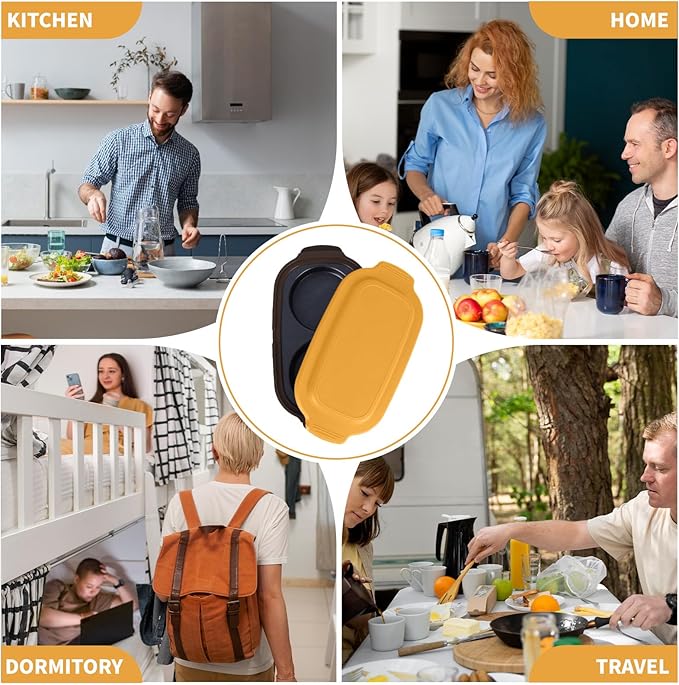 Quick-Heat Microwave Egg Cooker|Poacher|fryer, Multi-use Maker for 2 Eggs for Breakfast Sandwiches, Dishwasher-Safe Portable for Home,Travel,Gifts (Orange)