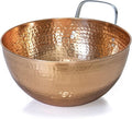 Red Co. 5 Quarts Large 11” Round Hammered Pure Copper Mixing Bowl with Handle