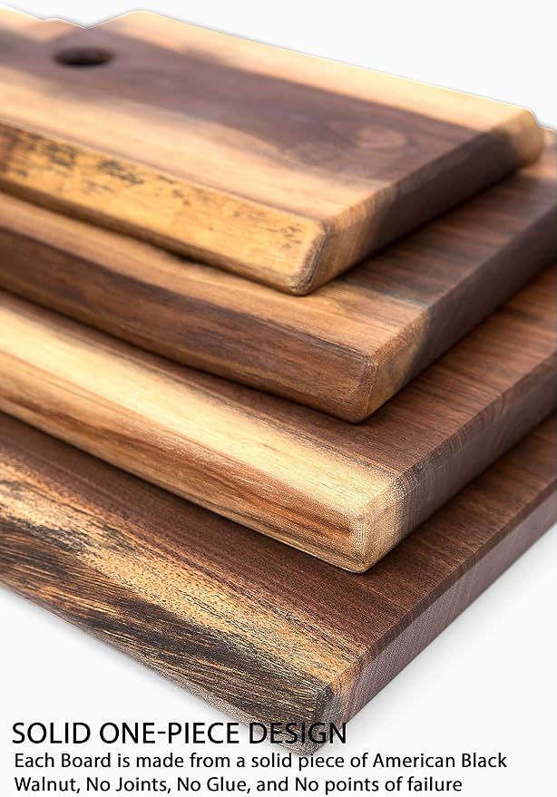 Small Live Edge Black Walnut Cutting Board, American Amish Handmade, Each Cutting Board is Unique, Large Cutting Board 5" x 10"…