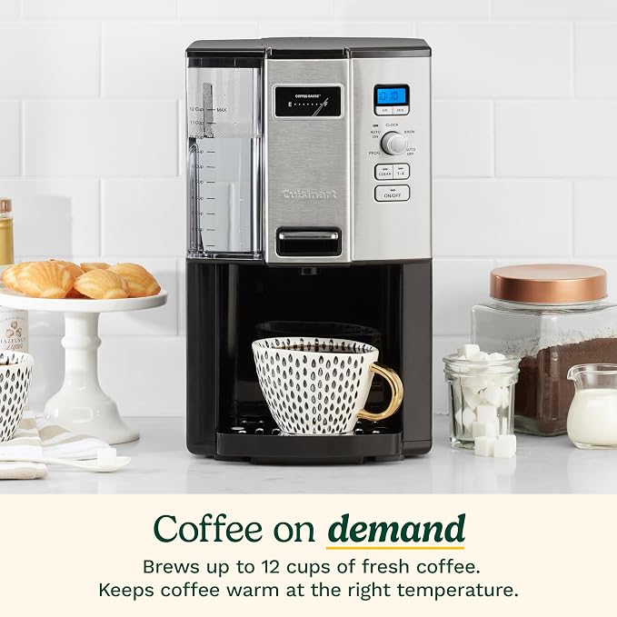 Cuisinart Coffee Maker, 12 Cup Programmable Drip Coffeemaker with Auto Shut-Off, Self cleaning, Home & Office Coffee Machine, DCC-3000NAS, Black