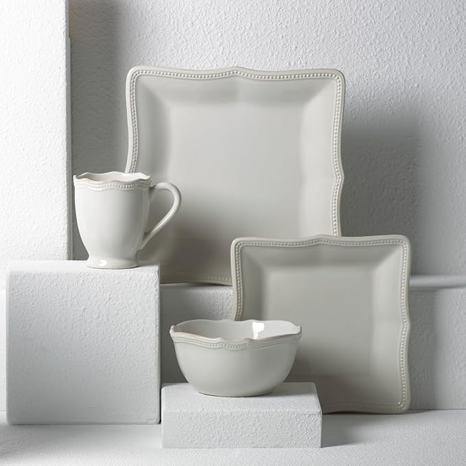 Lenox White French Perle Bead Square 4Pc Place Setting, 6.90 LB