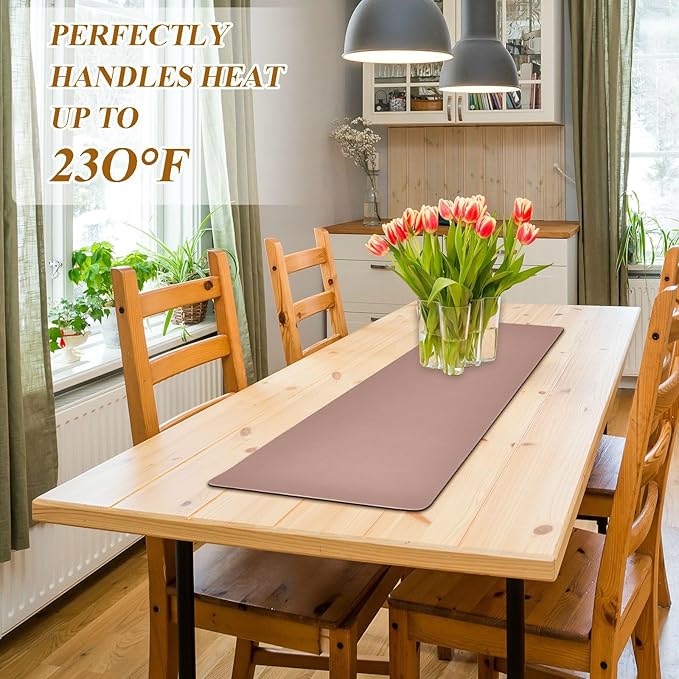 Rose Gold Trivet Table Runner for Hot Dishes Plates Heat Resistance Pot Holders Anti-Slip Hot Pad Mats 11.8 * 39.4 Inches