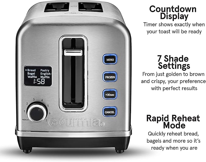 Gourmia GDT2650 Digital Multi-Function Stainless Steel Toaster